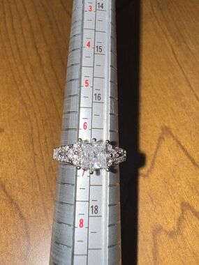 White Gold Filled CZ Engagement Style Ring